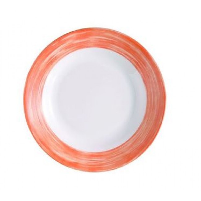 assiette plate ronde blanche/orange 16cm en arcopal - arcoroc