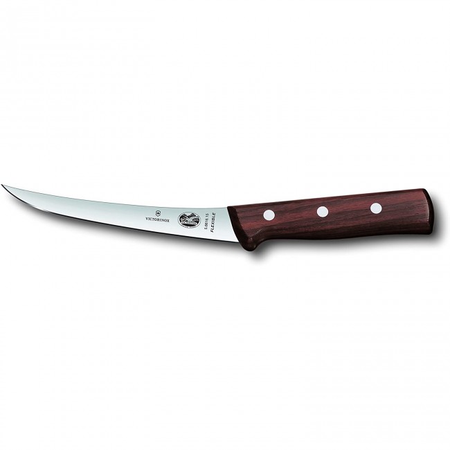 Couteau à désosser lame courbée 15cm - manche bois palissandre brun - Rosewood - victorinox