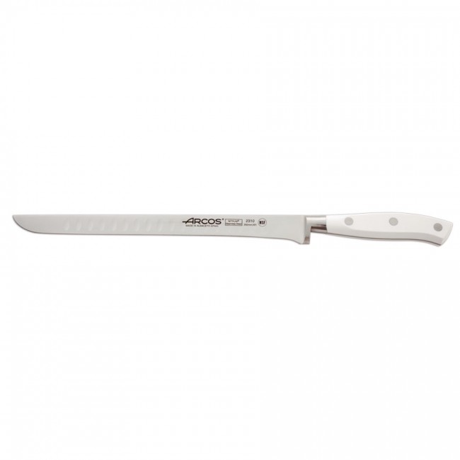 Couteau à jambon - lame inox Nitrum 25cm - manche blanc - Riviera - Arcos