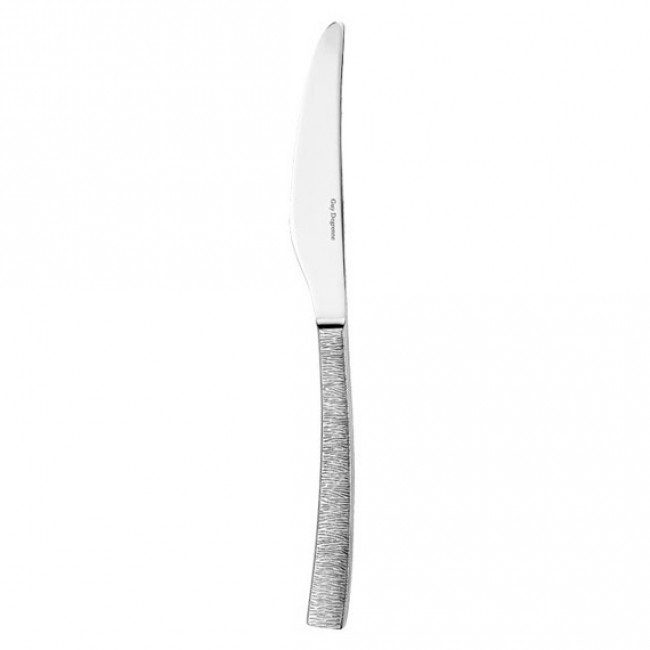 Couteau de table, manche plat en inox 18/10 de 3,5mm - Astrée Ciselé - Guy Degrenne