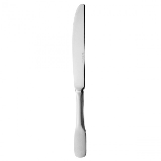 Couteau de table, manche plat, lame scie en inox 18/0 de 3mm finition satinée - Vieux Paris - Guy Degrenne