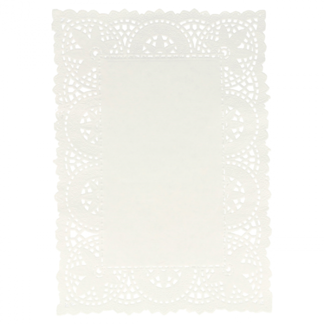 Dentelle rectangulaire blanche en papier 21x15cm - Dentelles papiers - AZ boutique