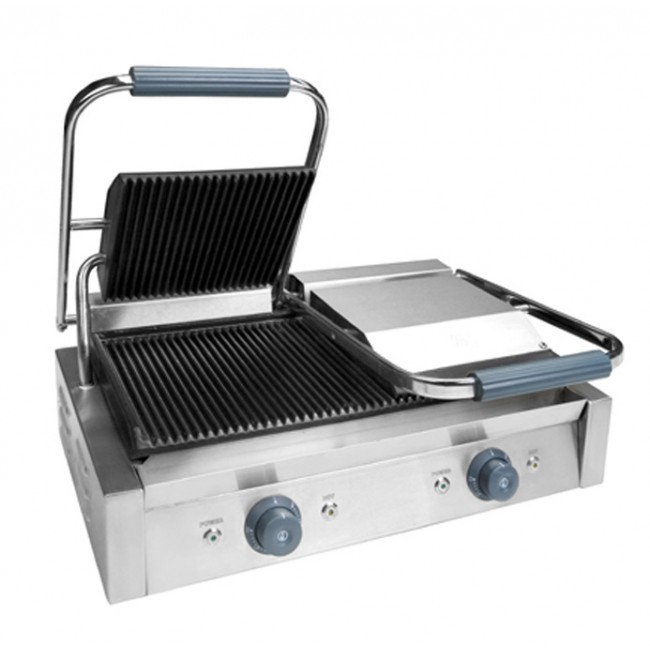 Grill électrique double professionnel - 4400w pour grillades et sandwichs - Max 300°C - Grill professionnel - Lacor
