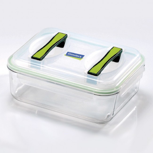 Lunch box / Bento hermétique rectangulaire avec couvercle hermétique 450cl - Handy - Glasslock 
