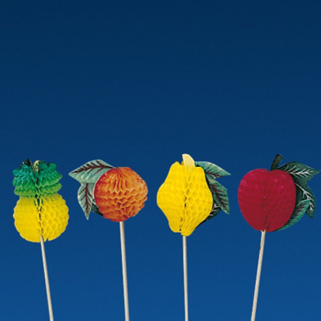 Pique décoration fruit coloré pour glace 10cm - Lot de 100 - Décorations glace - AZ boutique