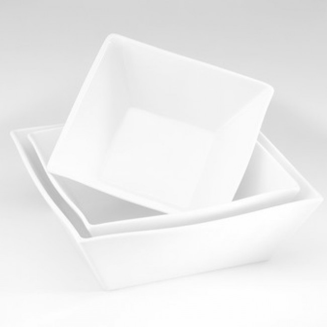 Saladier carré blanc 25x25cm 250cl en porcelaine - Quartet - Pillivuyt